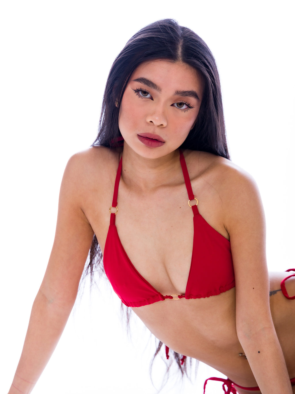Signature String Bikini — Rose red