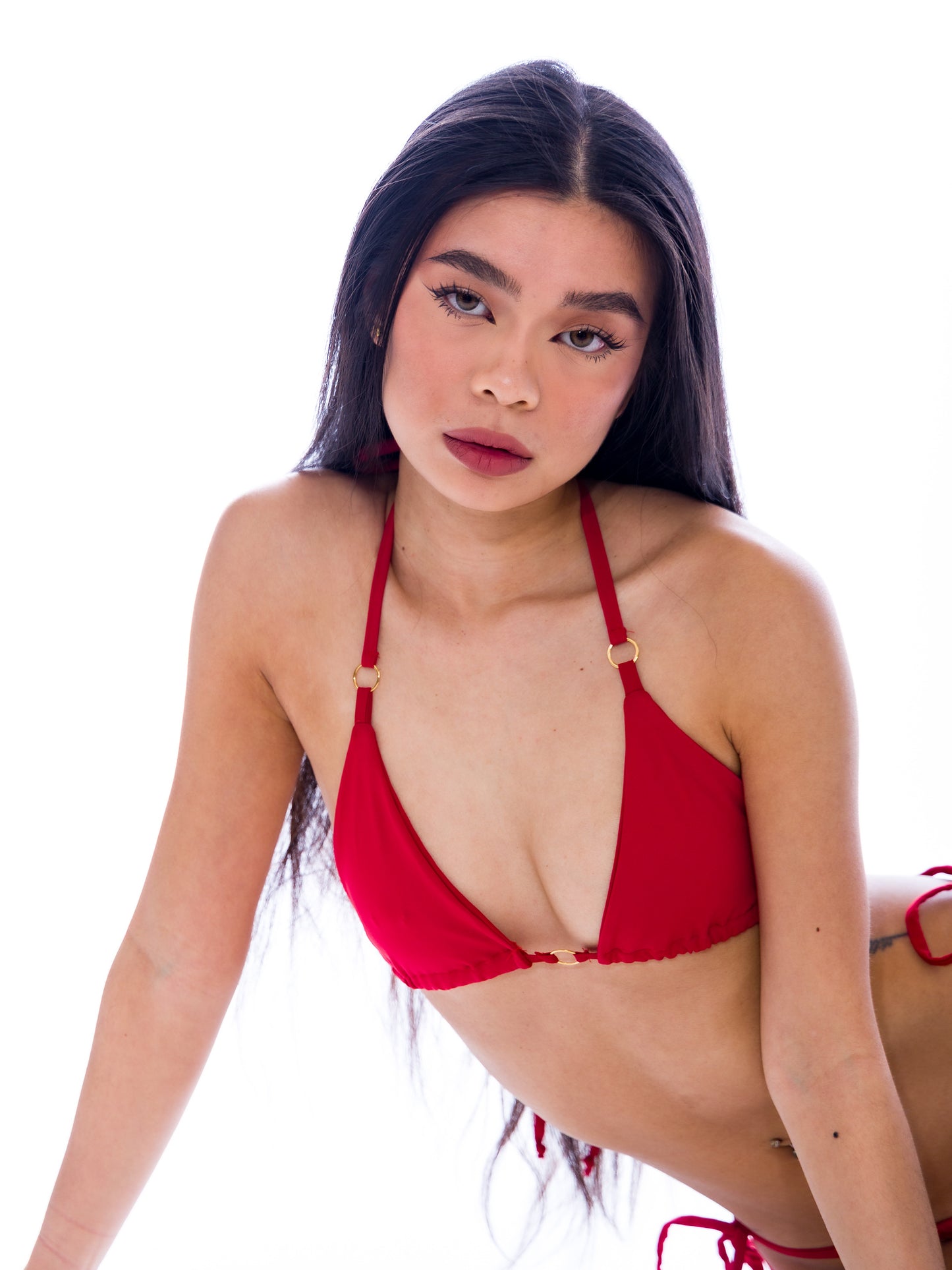 Signature String Bikini — Rose red
