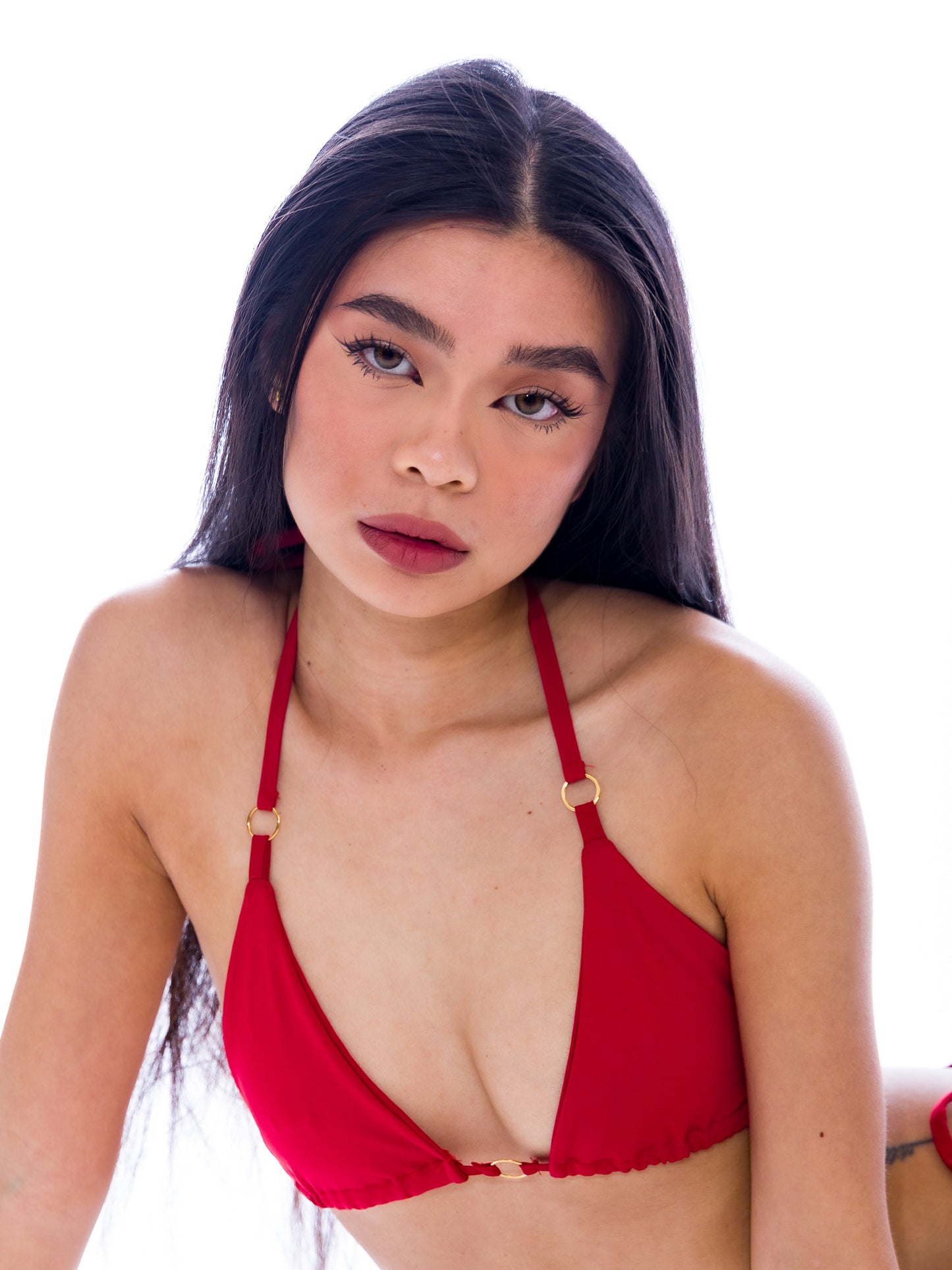 Signature String Bikini — Rose red