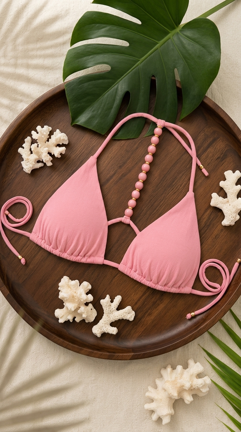 Guava beaded bikini
