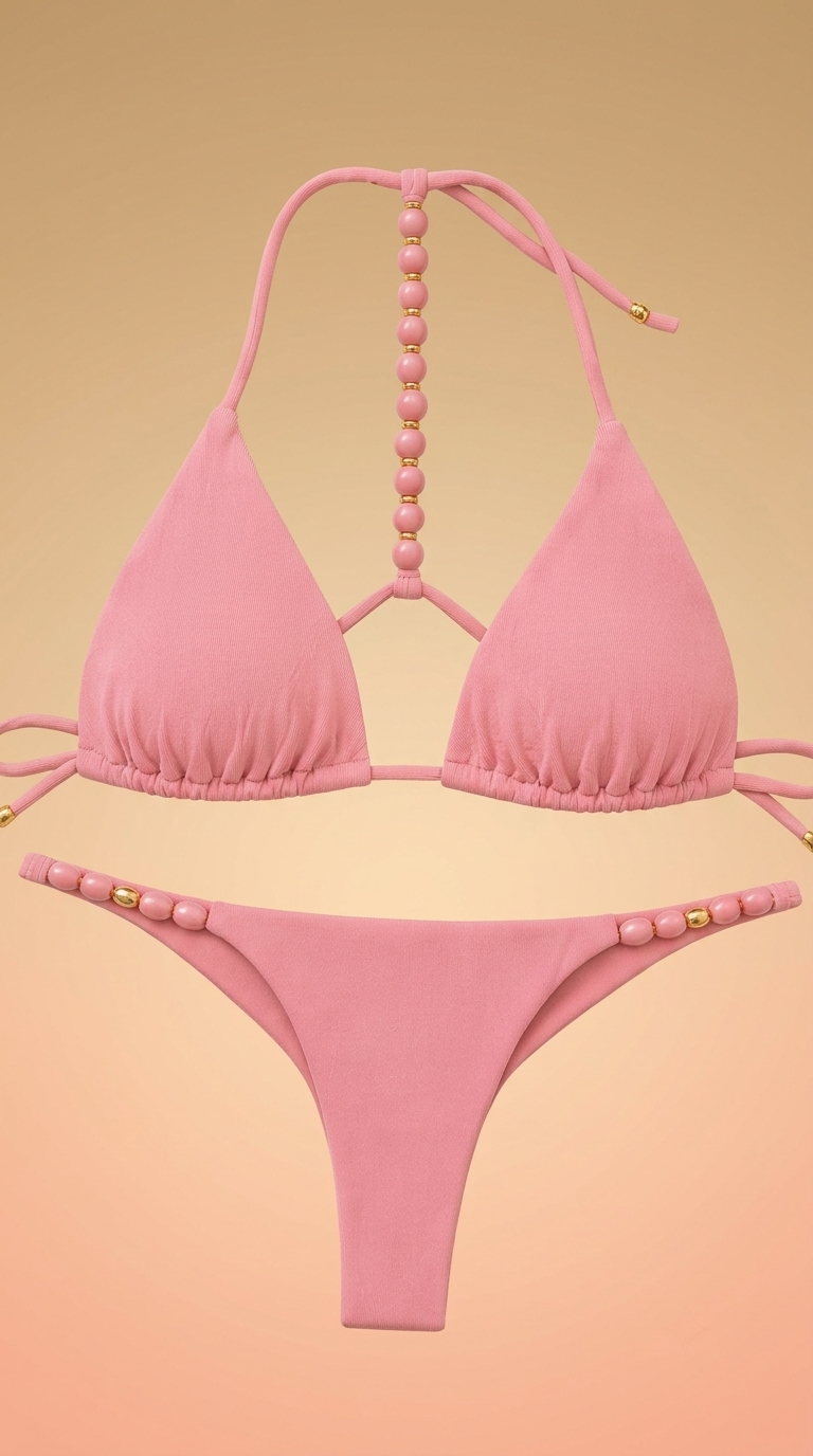 Guava beaded bikini