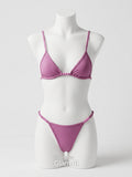 Dusty Rose Beaded Triangle Bikini Set