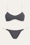 Charcoal and white contrast bikini